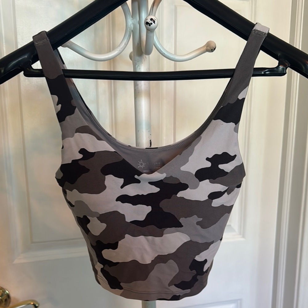 Aerie Camouflage Crop Top - Black and Gray